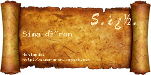 Sima Áron névjegykártya