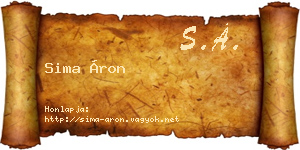 Sima Áron névjegykártya