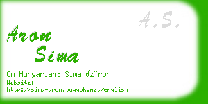 aron sima business card